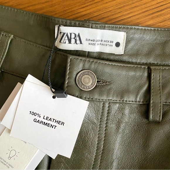 Zara limited edition leather straight leg pants melina - Picture 8 of 16